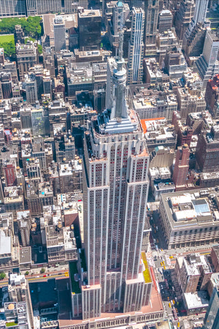 The Empire State Building in New York City by Helicopter