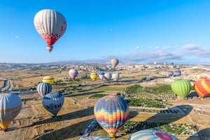 Balloons taking off in Cappadocia, Turkey
