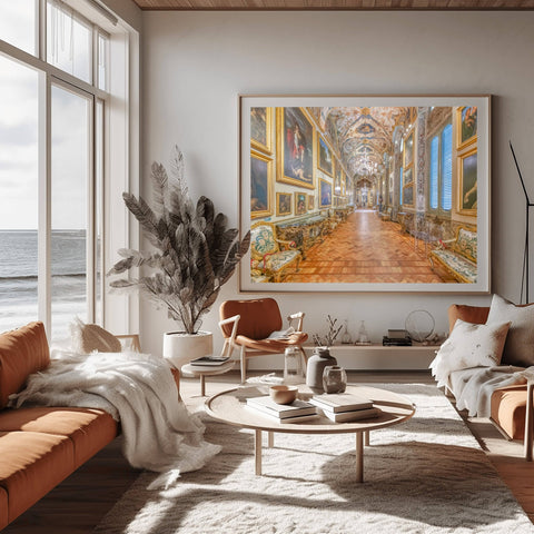 Interior view of the historic Accademia dei Lincei in Rome, featuring the majestic library and classical Italian architecture by Richard Silver Photo.