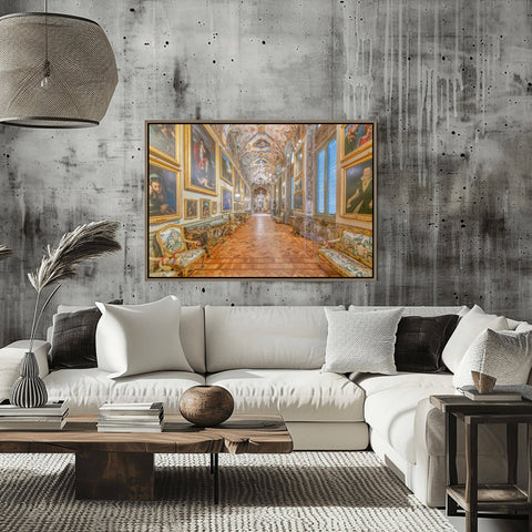 Interior view of the historic Accademia dei Lincei in Rome, featuring the majestic library and classical Italian architecture by Richard Silver Photo.