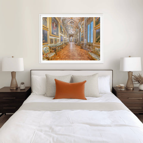 Interior view of the historic Accademia dei Lincei in Rome, featuring the majestic library and classical Italian architecture by Richard Silver Photo.