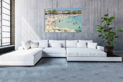 Bacvice Beach in Split, Croatia. Photograph framed in acrylic, unframed photo, free shipping in the USA