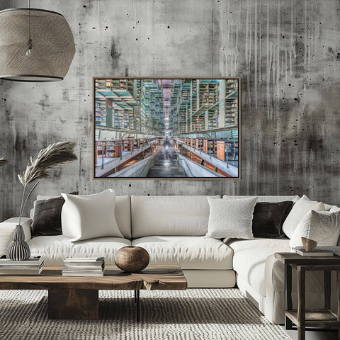Biblioteca Vasconcelos Fine Art Print, Mexico City. Fine art photograph of Biblioteca Vasconcelos in Mexico City. Architectural wall decor with dramatic lines and grand scale.