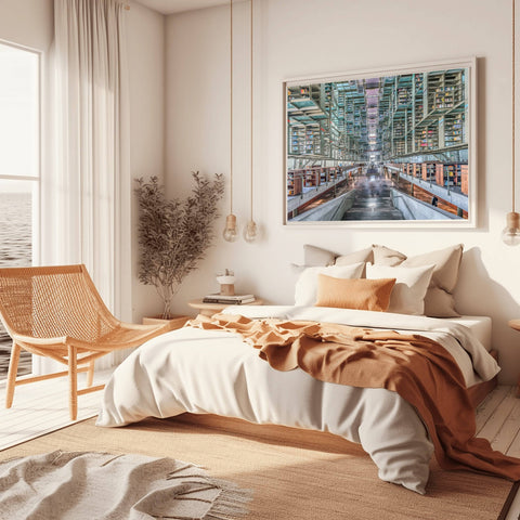 Biblioteca Vasconcelos Fine Art Print, Mexico City. Fine art photograph of Biblioteca Vasconcelos in Mexico City. Architectural wall decor with dramatic lines and grand scale.