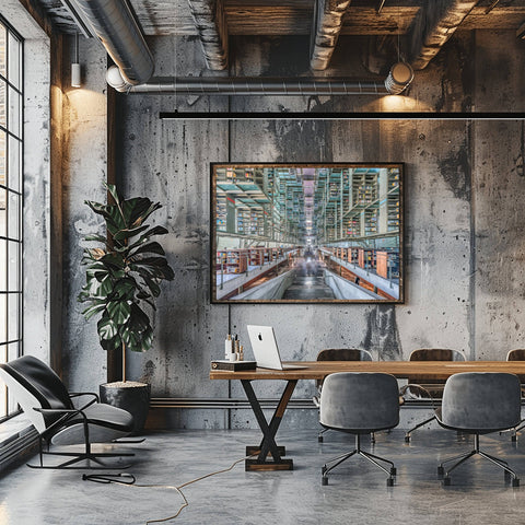 Biblioteca Vasconcelos Fine Art Print, Mexico City. Fine art photograph of Biblioteca Vasconcelos in Mexico City. Architectural wall decor with dramatic lines and grand scale.