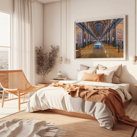 Book of Kells Fine Art Print Trinity College Library. Fine art photograph from the Book of Kells collection at Trinity College Library, Dublin. Historic interior wall art celebrating heritage.