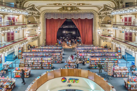 El Ateneo Grand Splendid bookstore in Buenos Aires. Photo for sale framed in acrylic or unframed. Free shipping in the US.