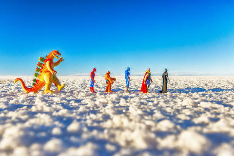 Godzilla Chasing Super Heroes, Uyuni, Bolivia