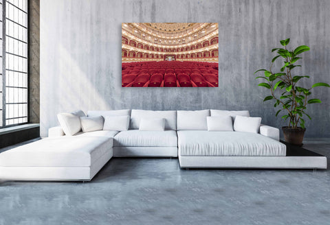 Teatro Petruzzelli in Bari, Italy. Photo in living room for sale of Opera house with red seats in Bari Italy.
