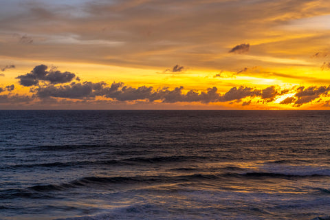 Sunset over the horizon in Lombok, Indonesia