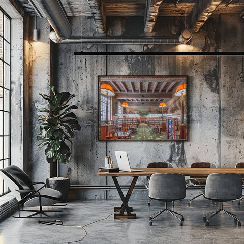 Symmetrical interior of the Los Angeles Central Library Goodhue Building showing the decorative rotunda and Mediterranean-influenced arches