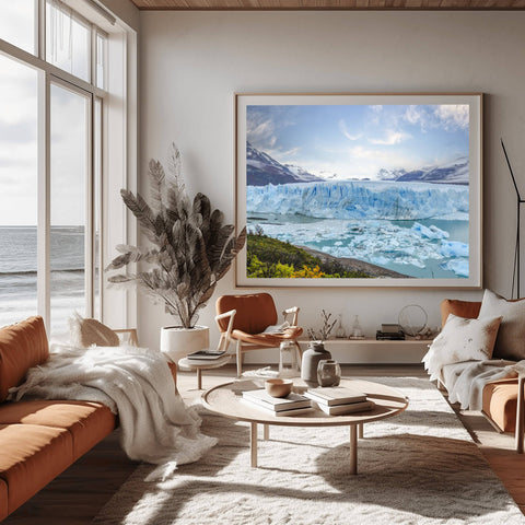Large scale landscape photograph of the mountains and glaciers in Los Glaciares National Park, Argentina by Richard Silver.