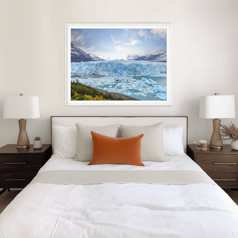 Large scale landscape photograph of the mountains and glaciers in Los Glaciares National Park, Argentina by Richard Silver.