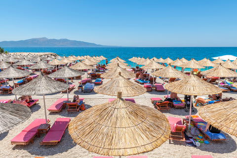 Mango Beach Bamboo Umbrellas in Sarande, Albania