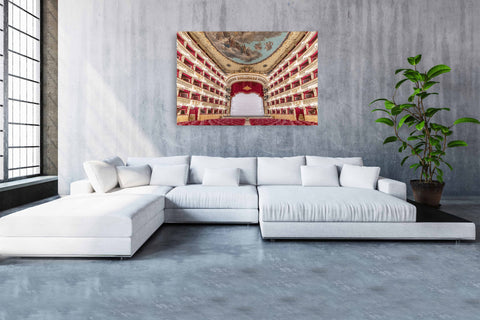 San Carlo Theatre, Naples, Italy in living room. Photograph of beautiful Italian Theater, opera house in Italy.