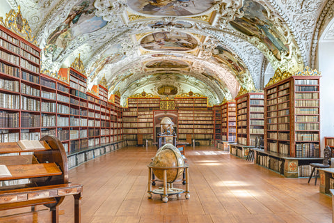 Strahov Library in Prague the Czech Republic. Framed or unframed photo of classic library, free shipping in the USA