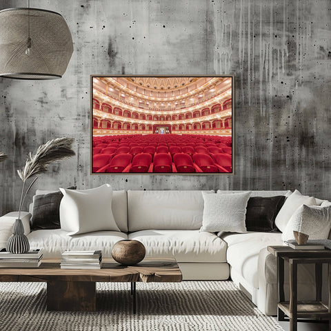 Teatro Petruzzelli Fine Art Print Bari Italy Architecture. Fine art photographic print of Teatro Petruzzelli in Bari, Italy. Elegant opera house wall art showcasing ornate interior space.