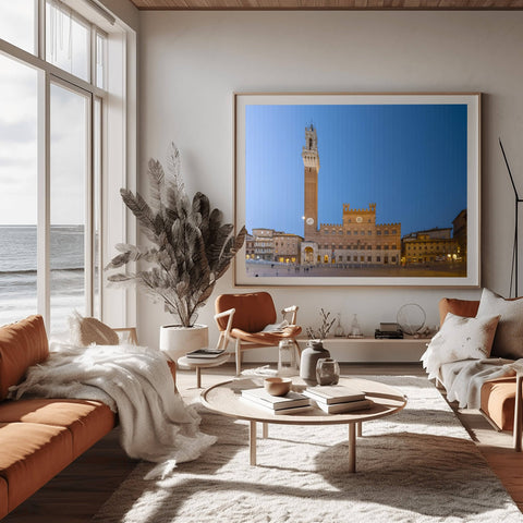 Time Slice of Siena Italy showing medieval architecture and sunset transition in vertical slices by Richard Silver Photo.