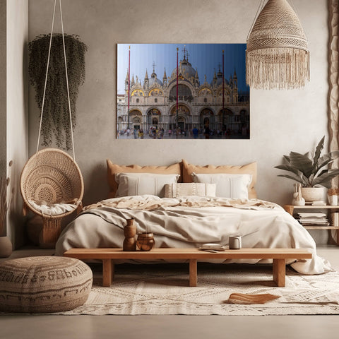 A Time Slice photograph of St. Mark’s Basilica in Venice, Italy, showing the Byzantine architecture transitioning from day to night.