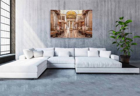 Austrian National Library Fine Art Print Vienna. Elegant fine art photograph of the Austrian National Library in Vienna. Classical library interior wall art rich in history and detail.