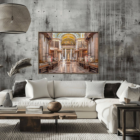 Austrian National Library Fine Art Print Vienna. Elegant fine art photograph of the Austrian National Library in Vienna. Classical library interior wall art rich in history and detail.