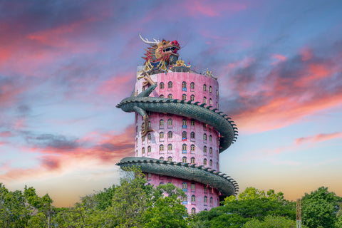 The Wat Samphran Dragon Temple in Bangkok, Thailand