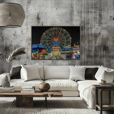 A photograph of the Wonder Wheel ferris wheel at Coney Island in Brooklyn, New York.