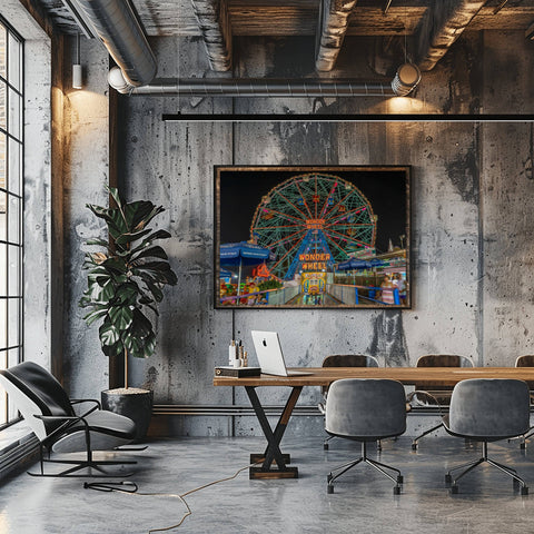 A photograph of the Wonder Wheel ferris wheel at Coney Island in Brooklyn, New York.