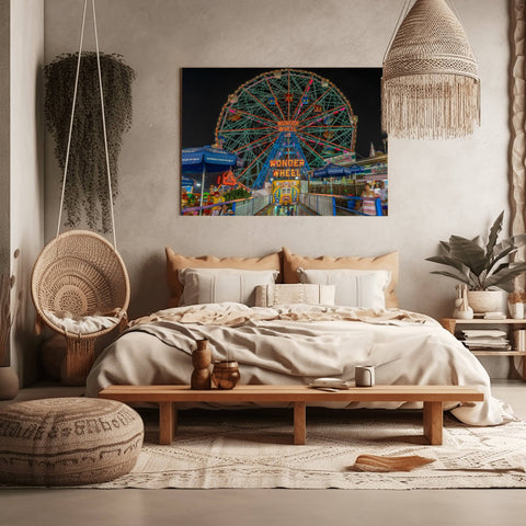 A photograph of the Wonder Wheel ferris wheel at Coney Island in Brooklyn, New York.