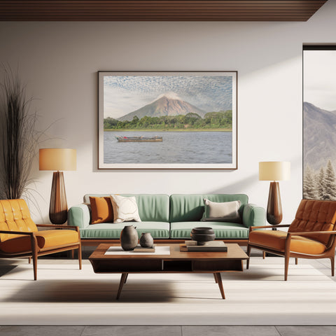 Ometepe Island  Volcano. Framed acrylic photo and unframed photo for sale and free shipping in the USA