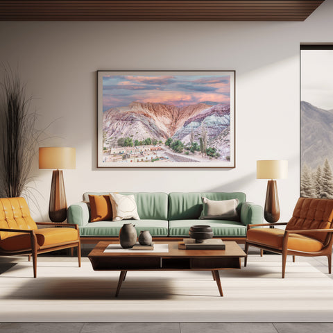 Jujuy mountain range Argentina.  Framed acrylic photo and unframed photo for sale with free shipping in the USA