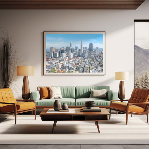 Skyline San Francisco, California. Photo framed in acrylic and unframed photo with free shipping in the USA