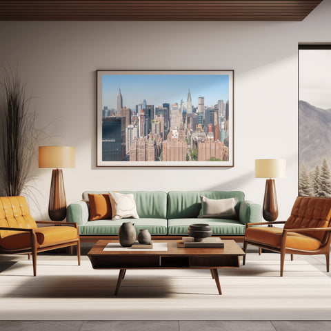 Empire State Building , Chrysler Building, New York City. Framed acrylic photo, unframed photo for sale, free shipping in US
