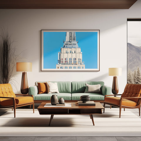 Empire State Building Tourists, New York City. Framed acrylic photo, unframed photo for sale and free shipping in the US