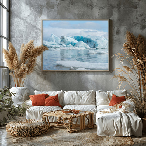 Blue Ice Glacier, Iceland. Framed acrylic photo and unframed photo for sale and free shipping in the US