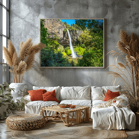 North Island Waterfalls, New Zealand. Framed acrylic photo and unframed photo for sale and free shipping in the US.