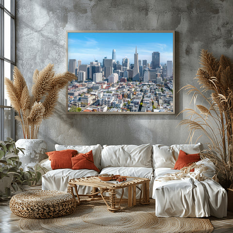 Skyline San Francisco, California. Photo framed in acrylic and unframed photo with free shipping in the US