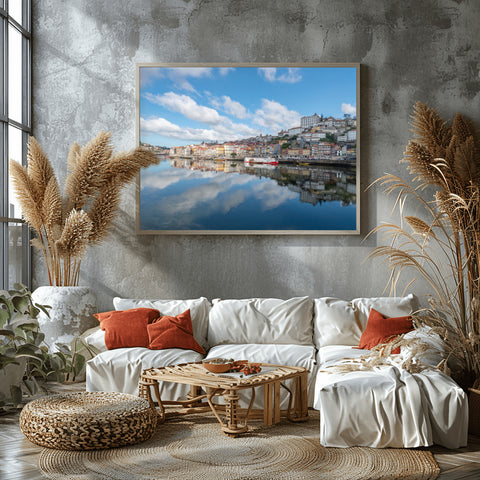 Reflecting clouds Porto, Portugal. Photo framed in acrylic and unframed photo and free shipping in the US.