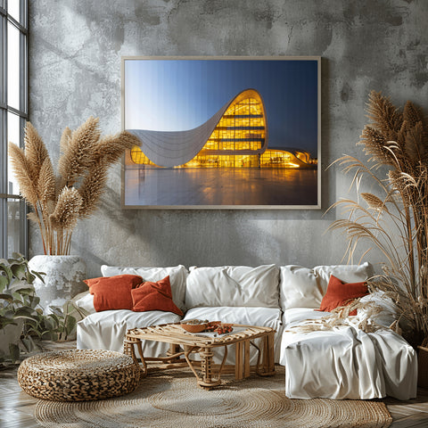 Time Slice Heydar Aliyev Center, Baku, Azerbaijan. Framed acrylic photograph, unframed photo for sale, free shipping  USA