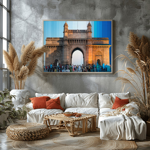 Time Slice Gateway to India, Mumbai. Framed acrylic photograph, unframed photo for sale, free shipping in USA