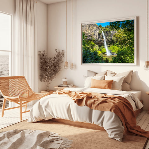 North Island Waterfalls, New Zealand. Framed acrylic photo and unframed photo for sale with free shipping in the US.