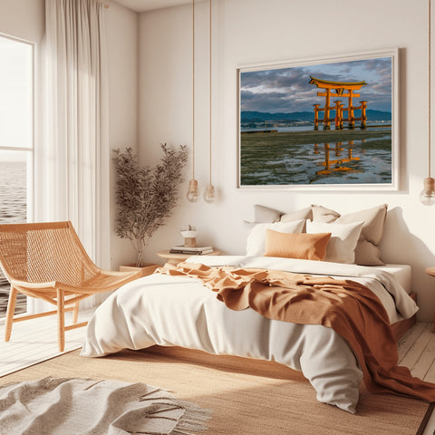 Itsukushima Shrine in Hiroshima, Japan. Framed acrylic photo and unframed photo for sale with free shipping in the US