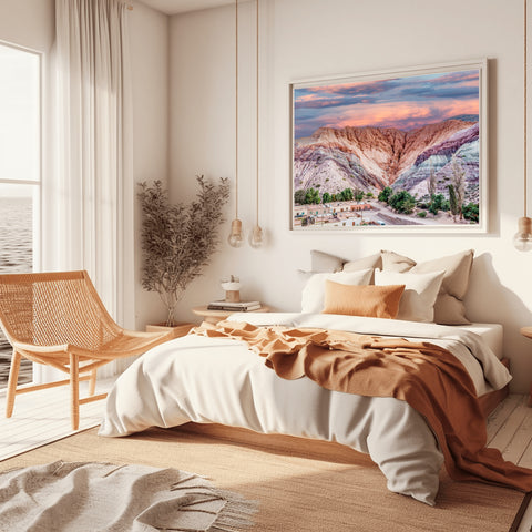 Jujuy mountain range Argentina.  Framed acrylic photo and unframed photo for sale with free shipping in the US.