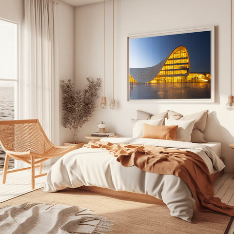 Time Slice Heydar Aliyev Center, Baku, Azerbaijan. Framed acrylic photograph, unframed photo for sale, free shipping  US
