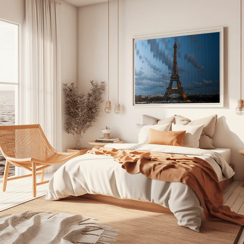 Time Slice Eiffel Tower, Paris, France.  Framed acrylic photograph, unframed photo for sale, free shipping in the US