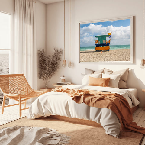41st Street Miami Beach Lifeguard Tower. Framed acrylic photo and unframed photo for sale, free shipping in USA.