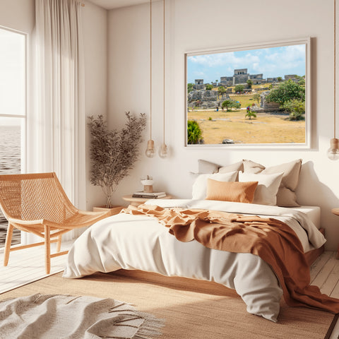 Tilt Shift Tulum, Mexico. Framed acrylic photo, unframed photo for sale and free shipping in the USA.