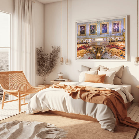 Florence Portrait Room, Italy. Framed acrylic photo and unframed photo for sale and free shipping in the USA.