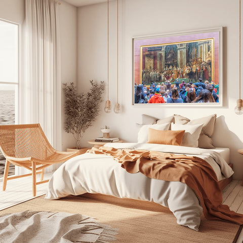 Painting Napoleon, Louvre, Paris, France.  Framed acrylic photo and unframed photo for sale and free shipping in the US