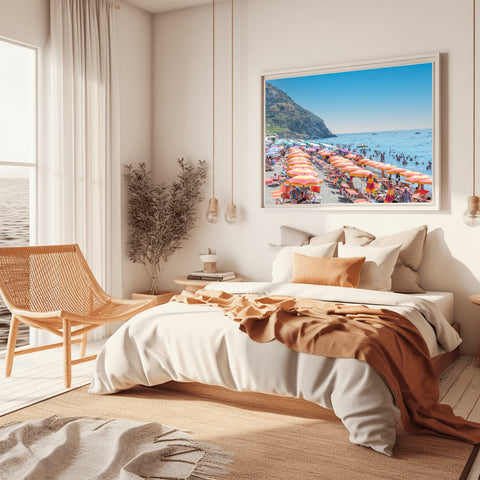 Spiaggia Marina Grande, Capri, Italy. Framed acrylic photo, unframed photograph for sale and free shipping in the USA.